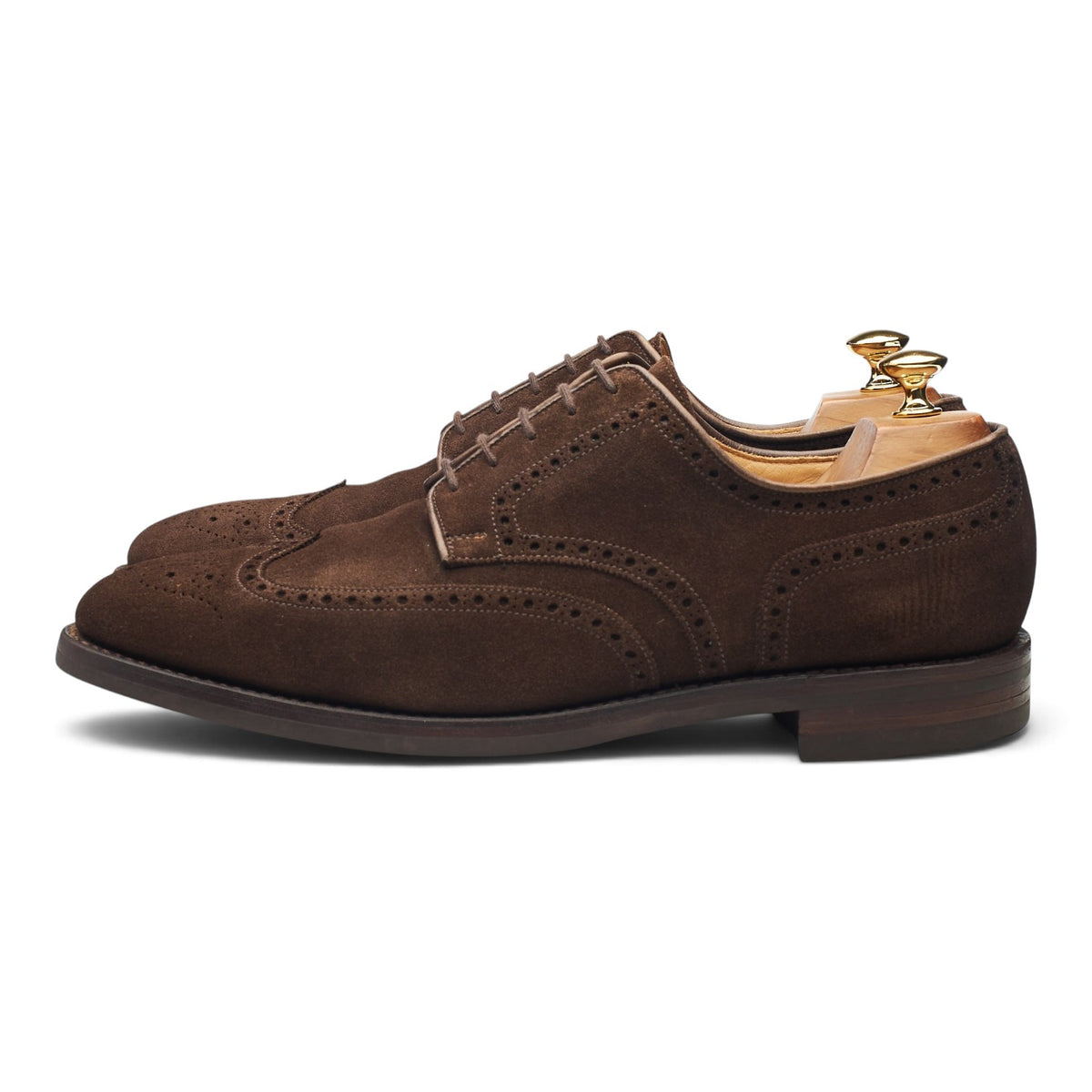 'Swansea' Dark Brown Suede Derby Brogues UK 10 E