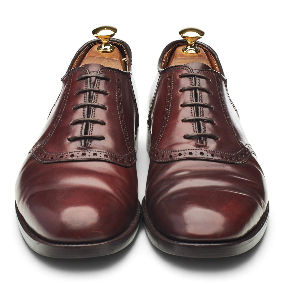 '6F28' Burgundy Cordovan Leather Saddle Oxford UK 7.5 US 8.5