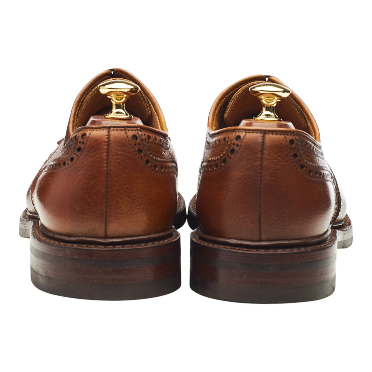 'Pembroke' Tan Brown Grain Leather Derby Brogues UK 9.5 E