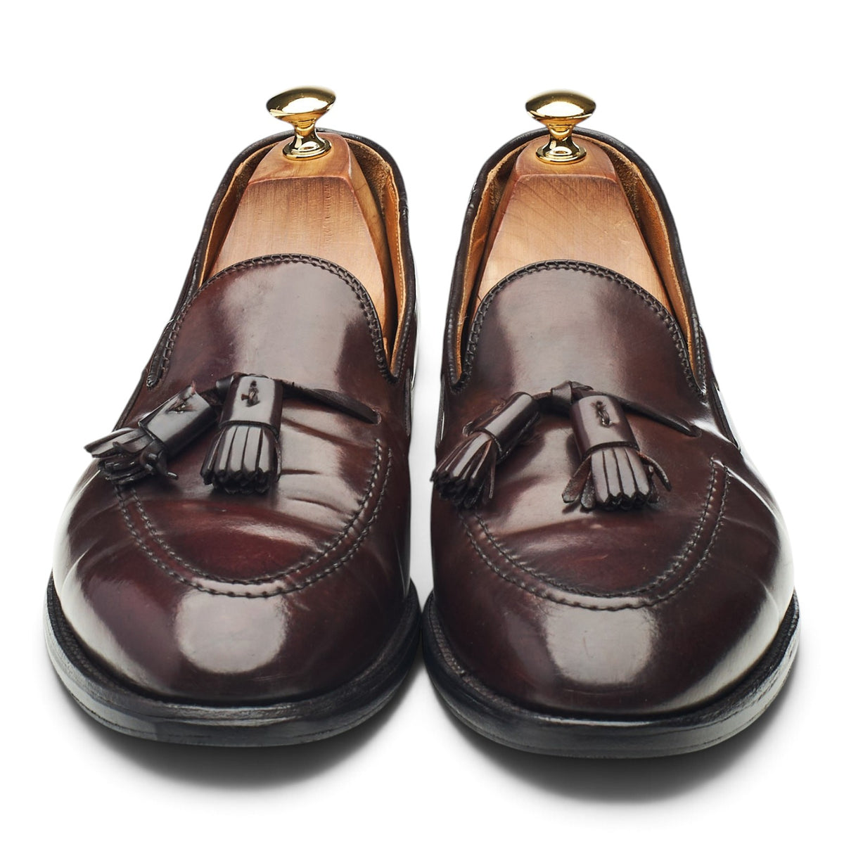 '563' Burgundy Cordovan Leather Tassel Loafers UK 9.5 US 10.5 D