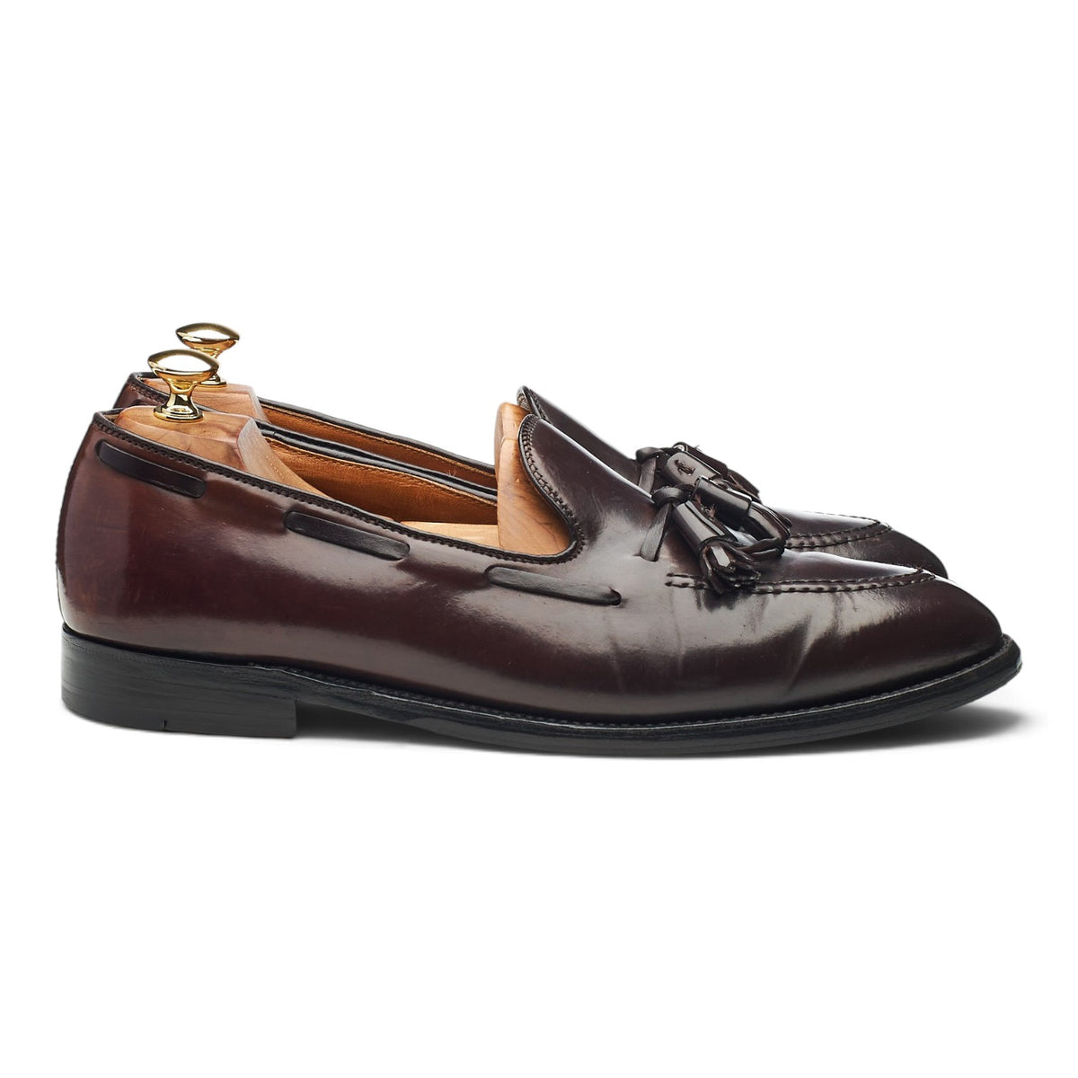 '563' Burgundy Cordovan Leather Tassel Loafers UK 9.5 US 10.5 D