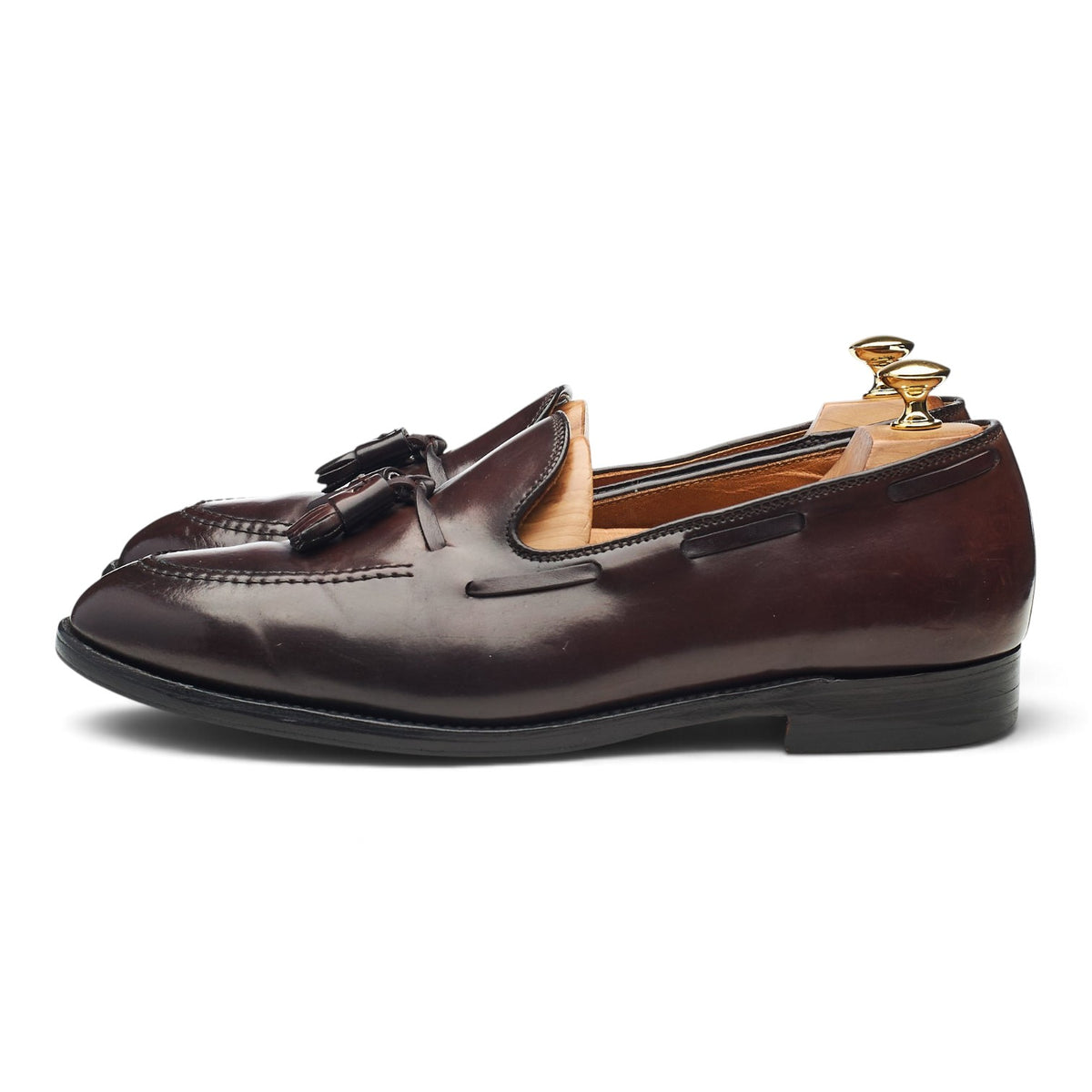 '563' Burgundy Cordovan Leather Tassel Loafers UK 9.5 US 10.5 D