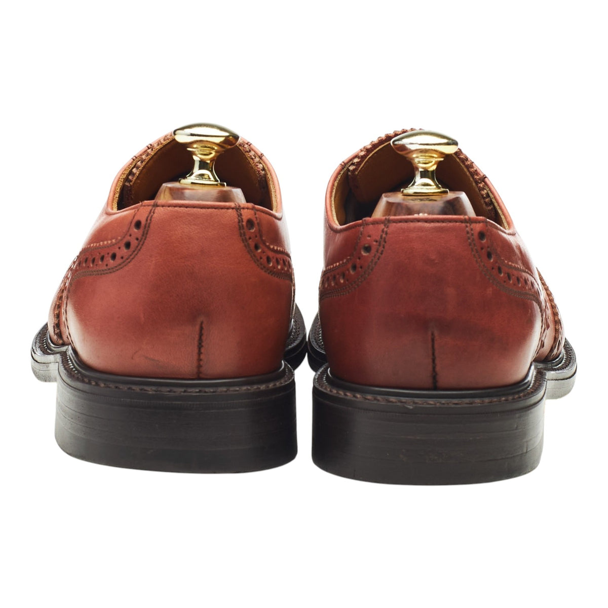 'Paisley' Tan Brown Leather Derby Brogues UK 7.5