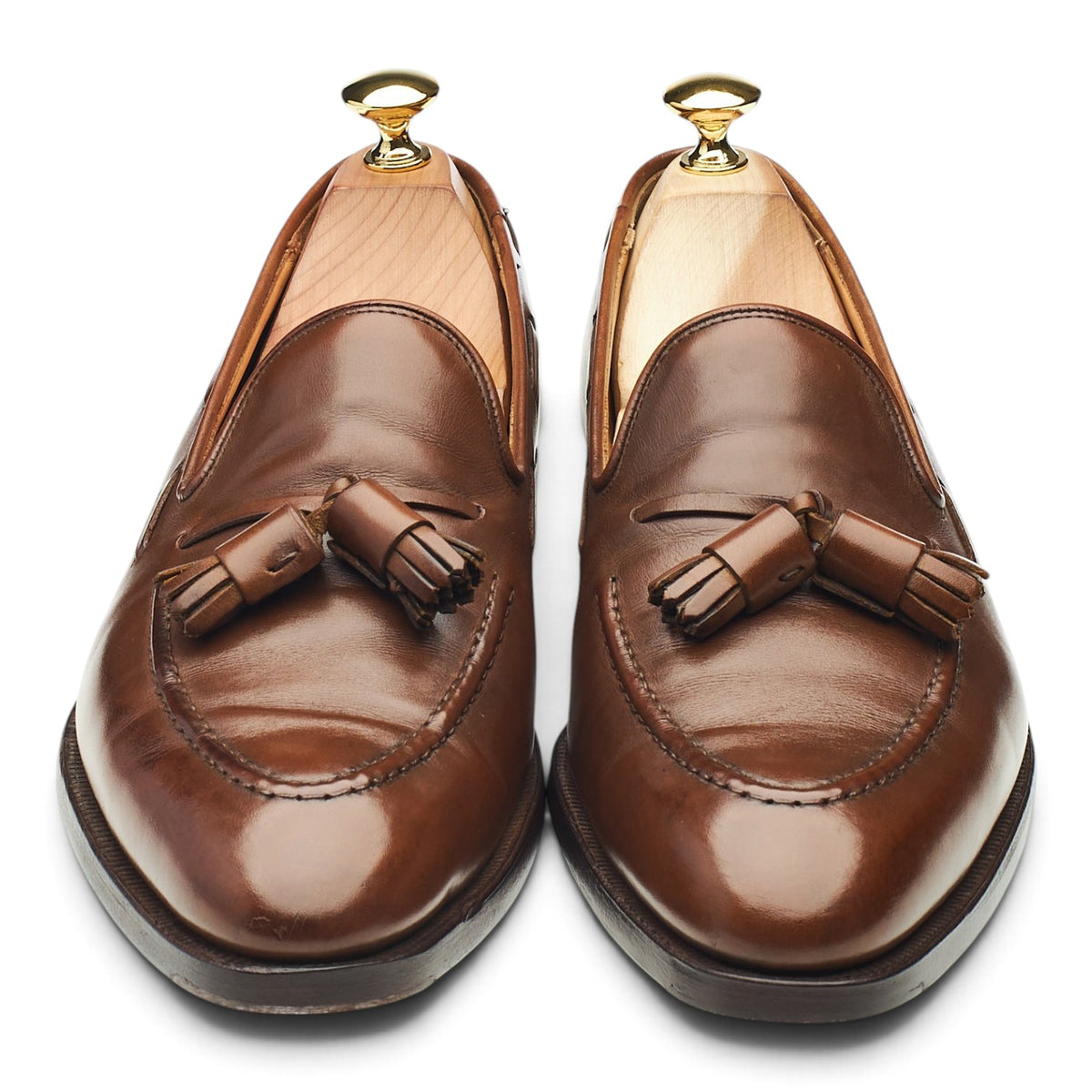 'Adrian' Dark Brown Leather Tassel Loafers UK 7.5 E
