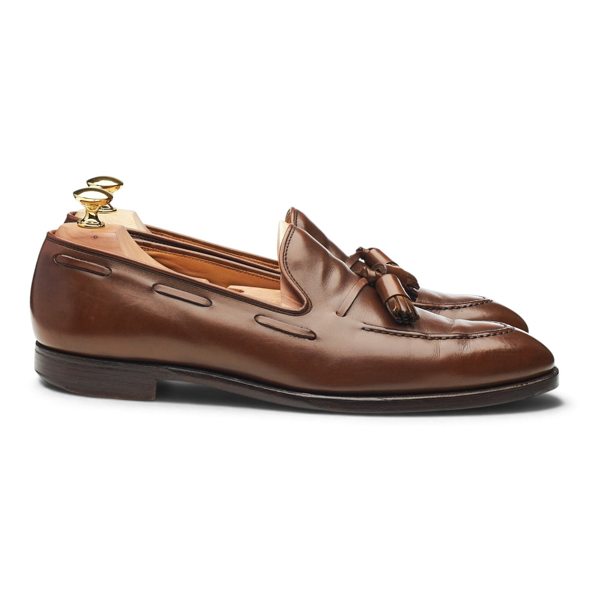 'Adrian' Dark Brown Leather Tassel Loafers UK 7.5 E