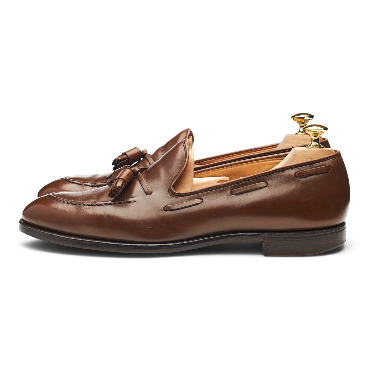 'Adrian' Dark Brown Leather Tassel Loafers UK 7.5 E