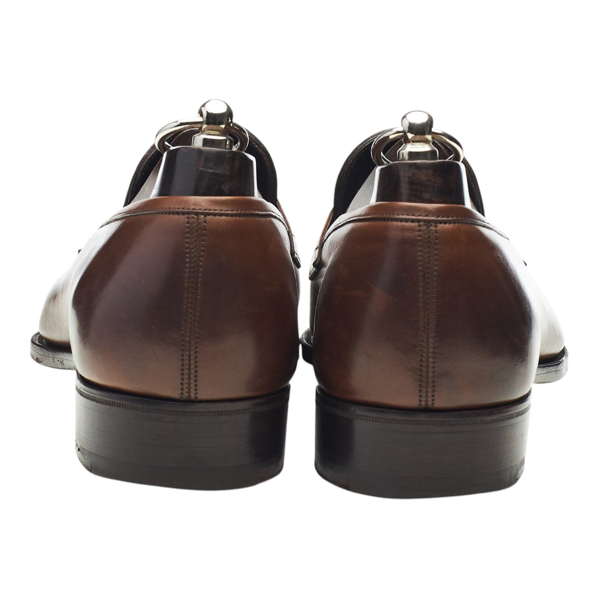 'Antibes' Dark Brown Leather Split Toe Loafers UK 7 E