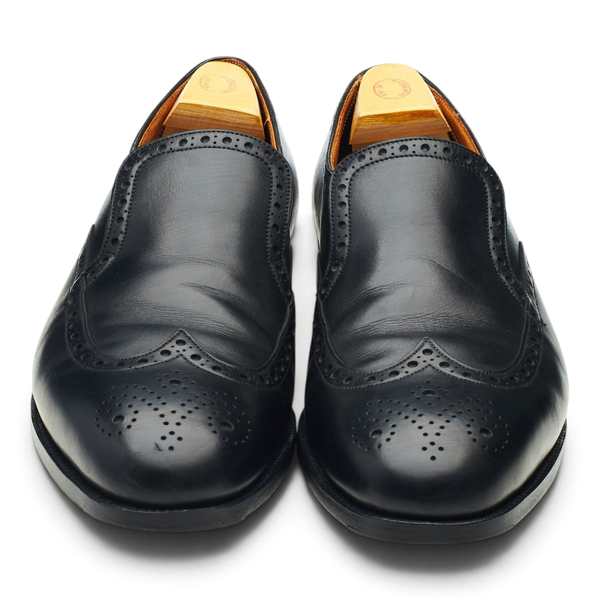 Black Leather Brogue Loafers UK 8 US 9 C