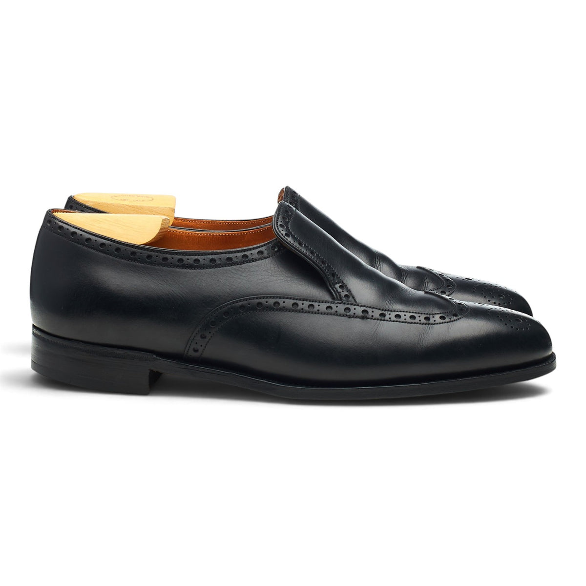 Black Leather Brogue Loafers UK 8 US 9 C