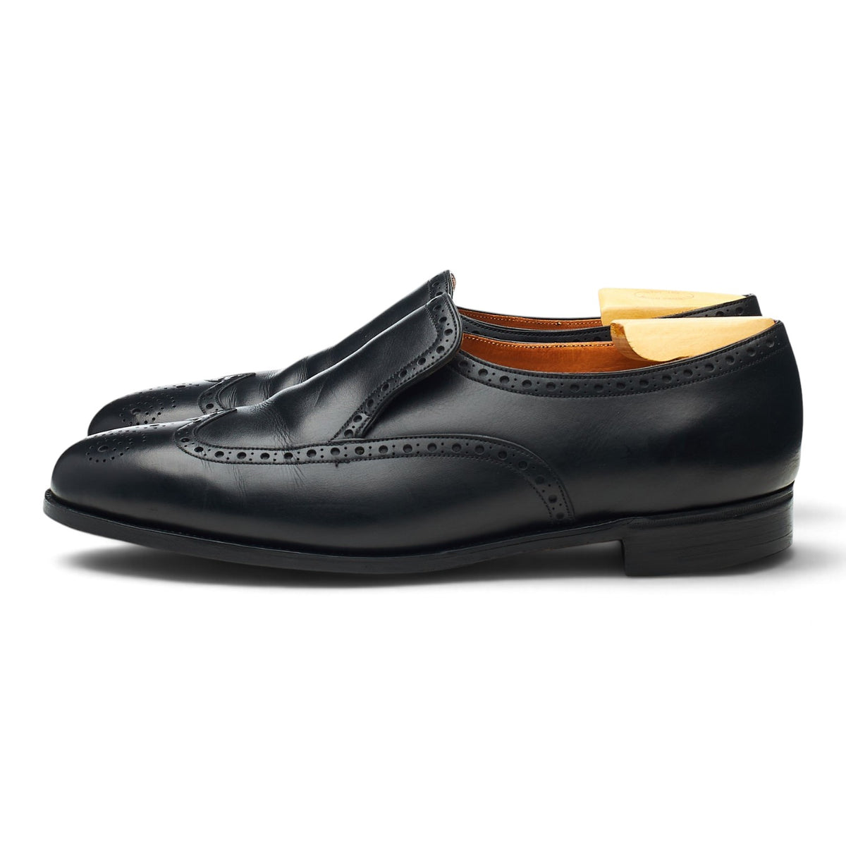 Black Leather Brogue Loafers UK 8 US 9 C