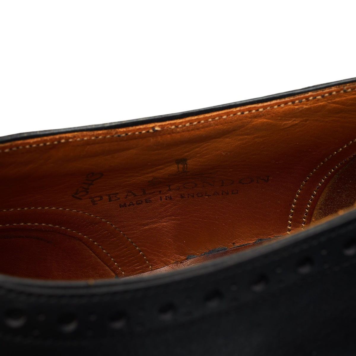 Black Leather Brogue Loafers UK 8 US 9 C