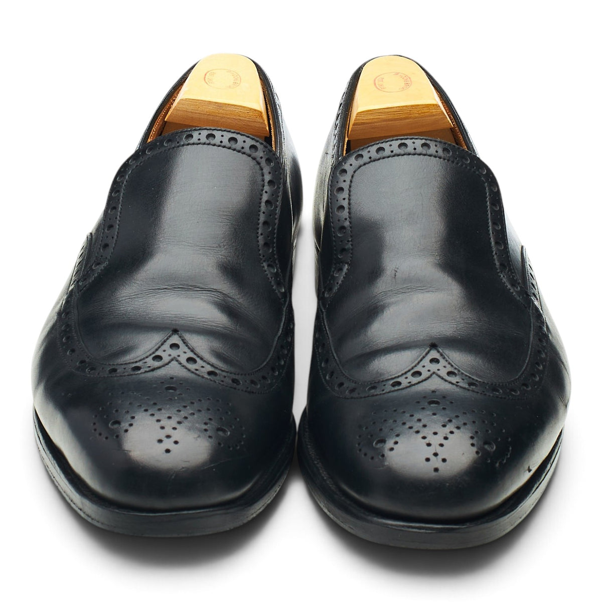 Black Leather Brogue Loafers UK 8 US 9 C