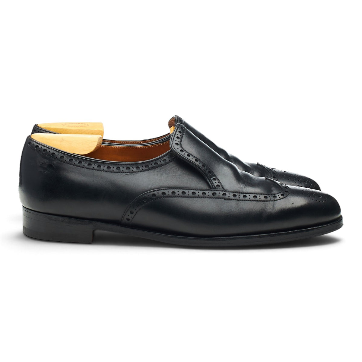 Black Leather Brogue Loafers UK 8 US 9 C