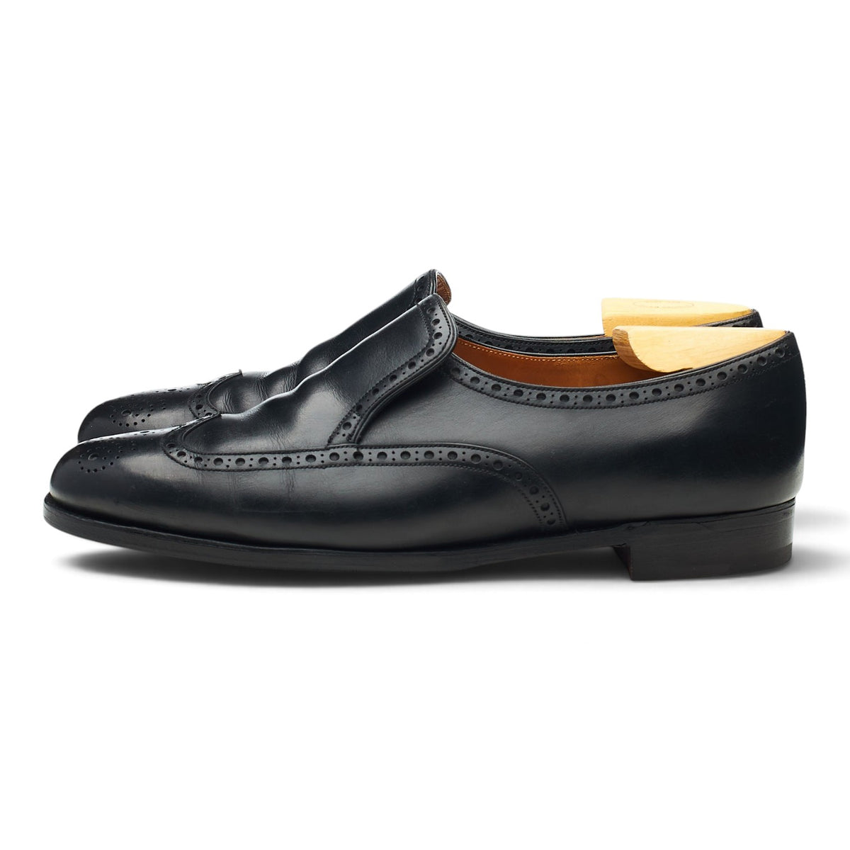 Black Leather Brogue Loafers UK 8 US 9 C