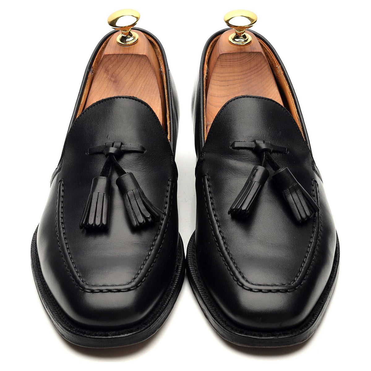 &#39;Harrold&#39; Black Leather Tassel Loafers UK 6 F