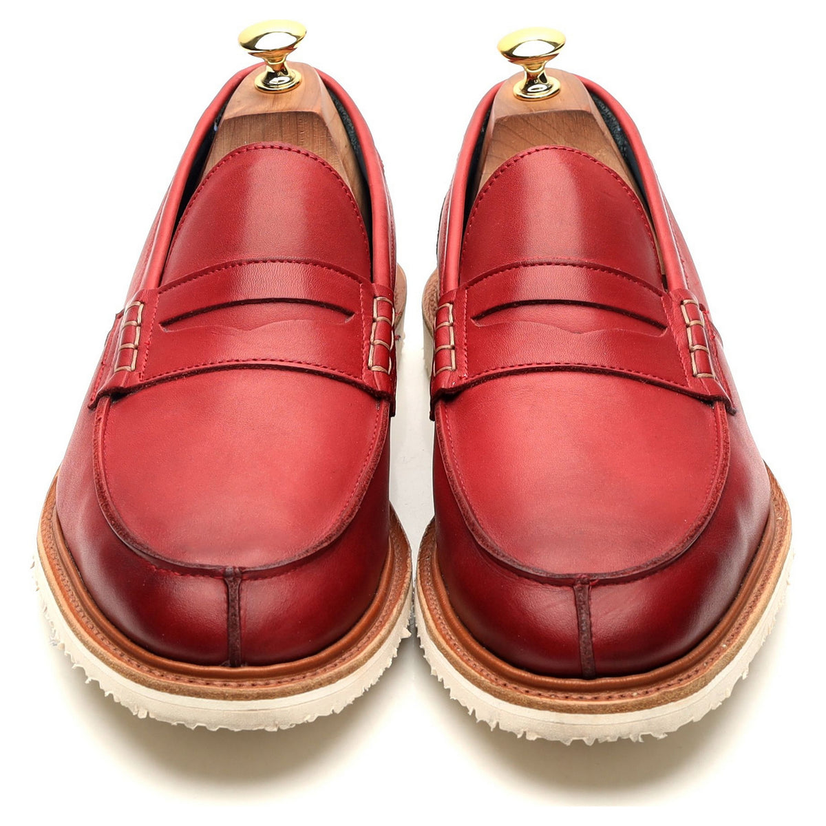 &#39;Jordon&#39; Red Leather Loafers UK 9.5