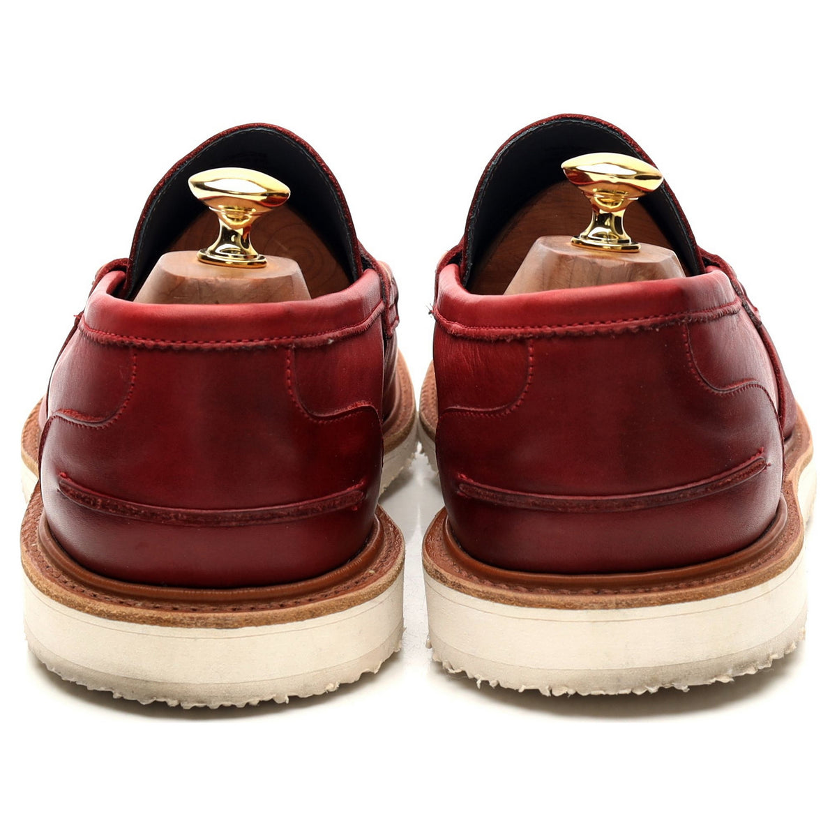 &#39;Jordon&#39; Red Leather Loafers UK 9.5