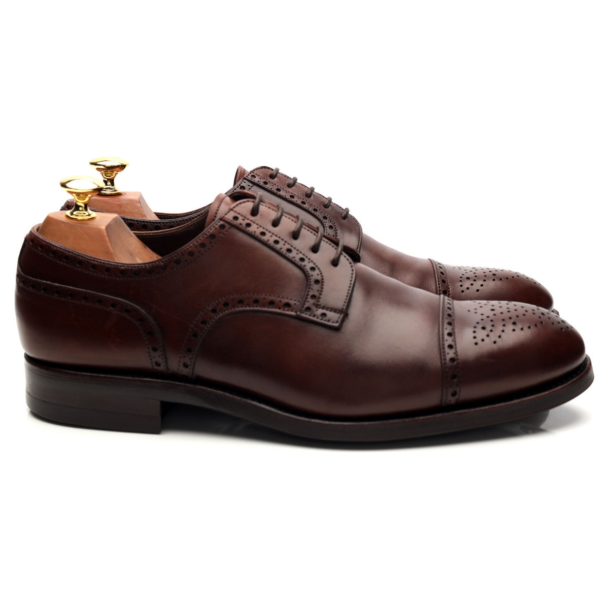 &#39;730&#39; Brown Leather Derby Brogues UK 9