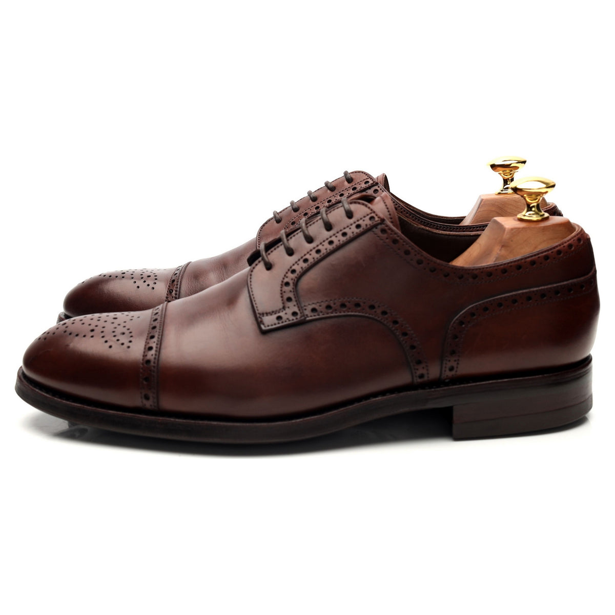 &#39;730&#39; Brown Leather Derby Brogues UK 9