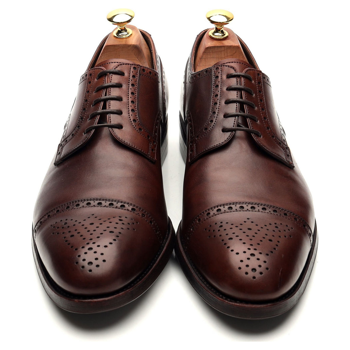 &#39;730&#39; Brown Leather Derby Brogues UK 9