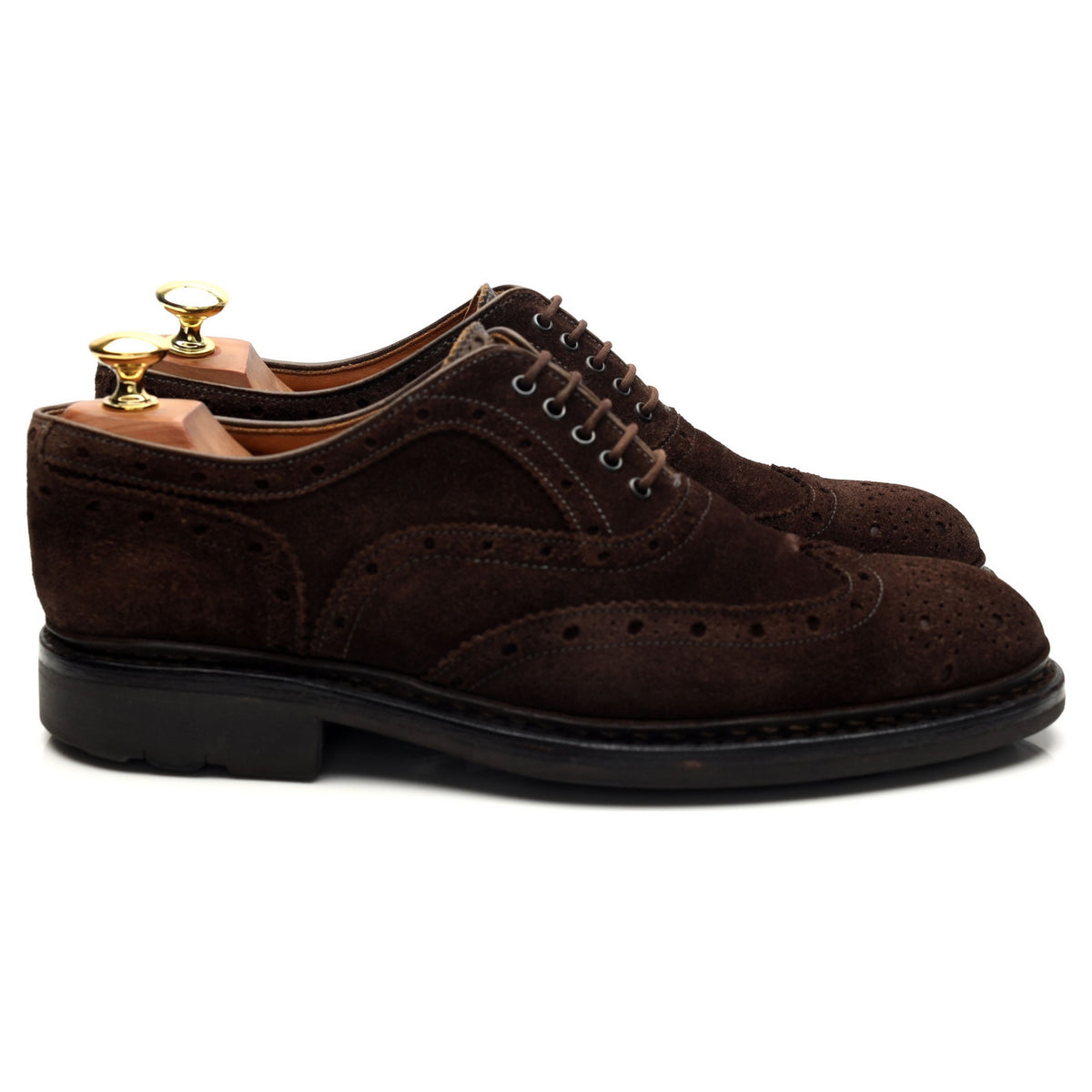 &#39;Owen&#39; Dark Brown Suede Oxford Brogues UK 7