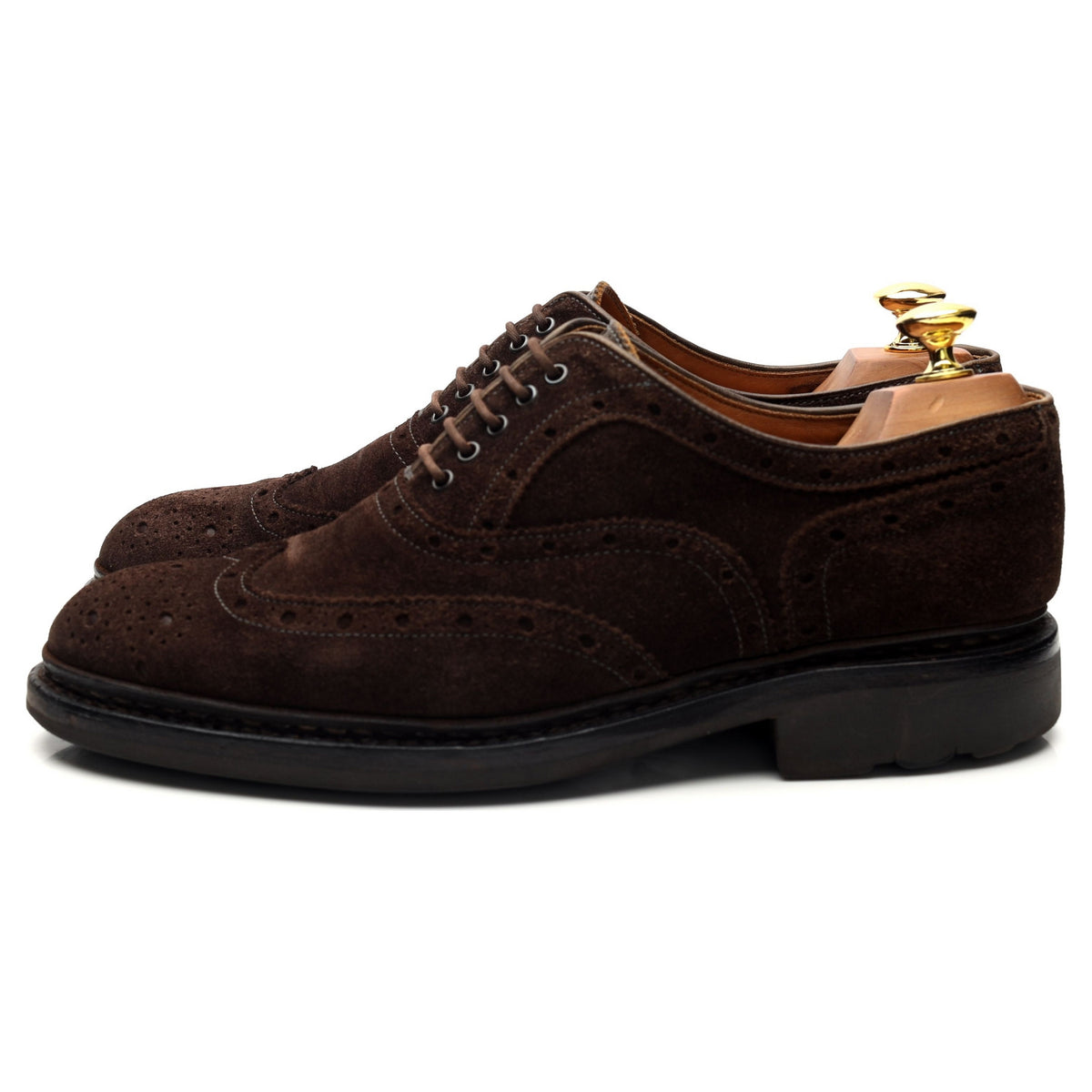 &#39;Owen&#39; Dark Brown Suede Oxford Brogues UK 7