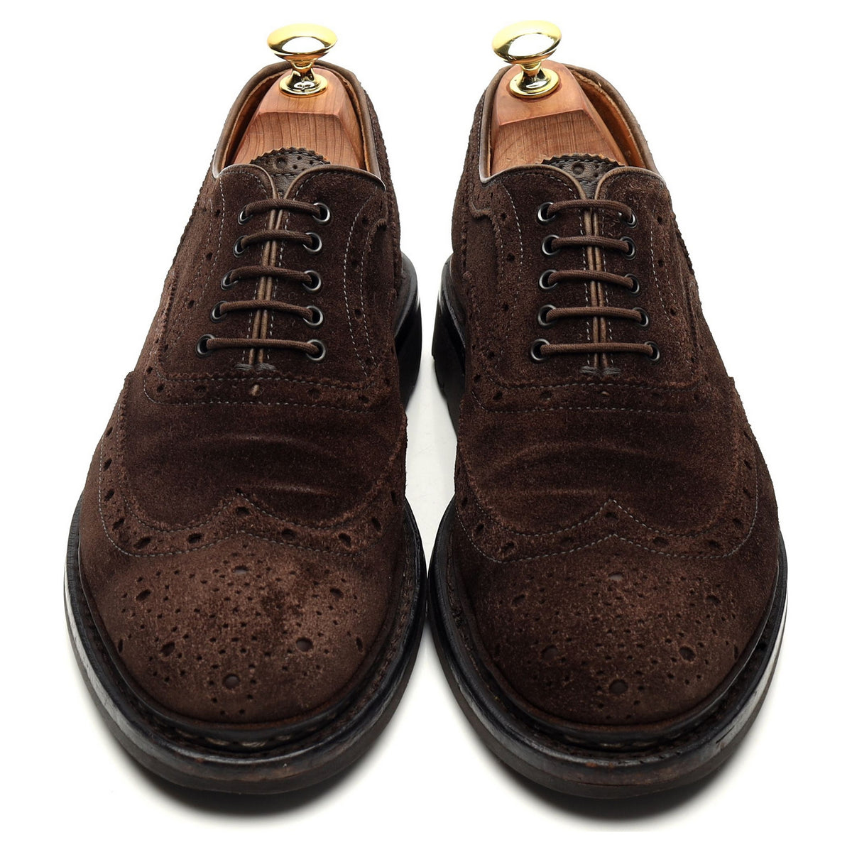 &#39;Owen&#39; Dark Brown Suede Oxford Brogues UK 7