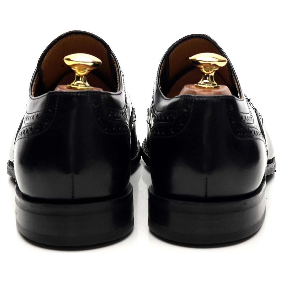 &#39;Larry&#39; Black Leather Derby Brogues UK 8 G