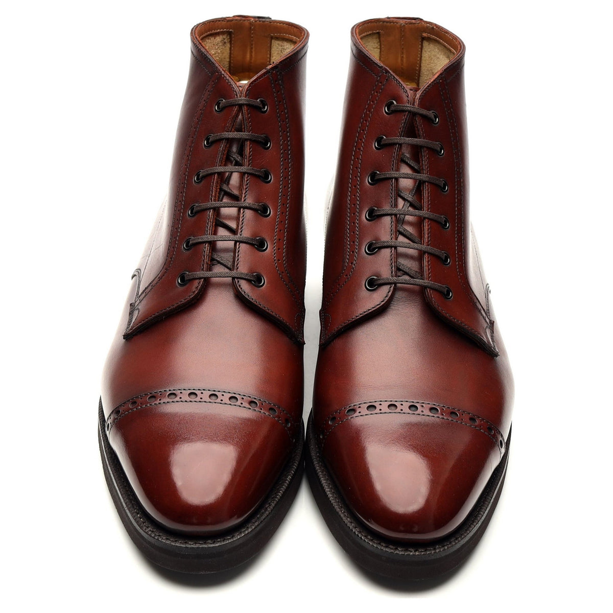 &#39;Brossa&#39; Cognac Tan Brown Leather Boots UK 8.5