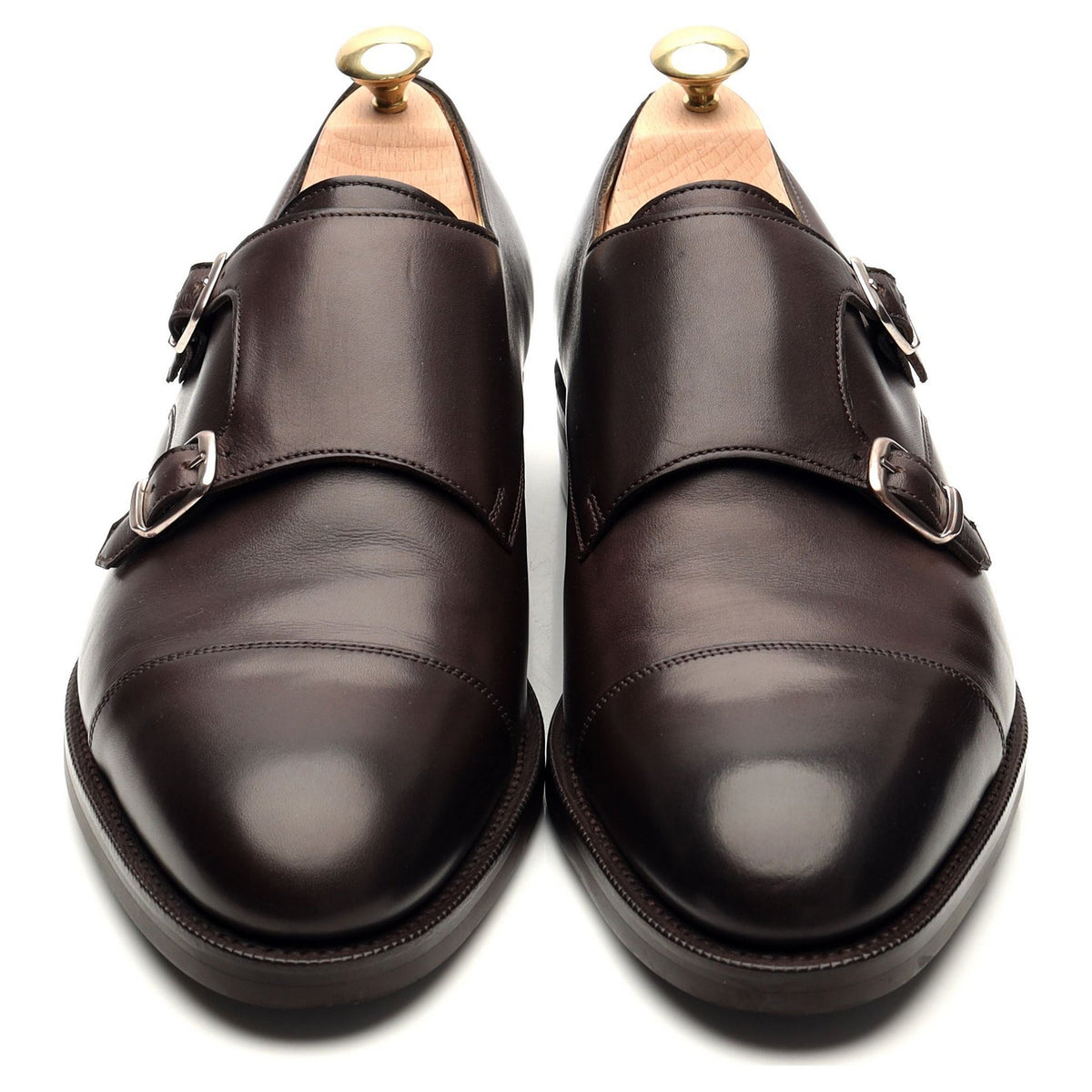 &#39;Westminster&#39; Dark Brown Leather Double Monk Strap UK 8.5 E