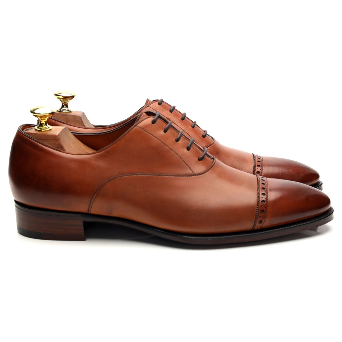 &#39;Cambridge&#39; Tan Brown Leather Oxford UK 8.5 E