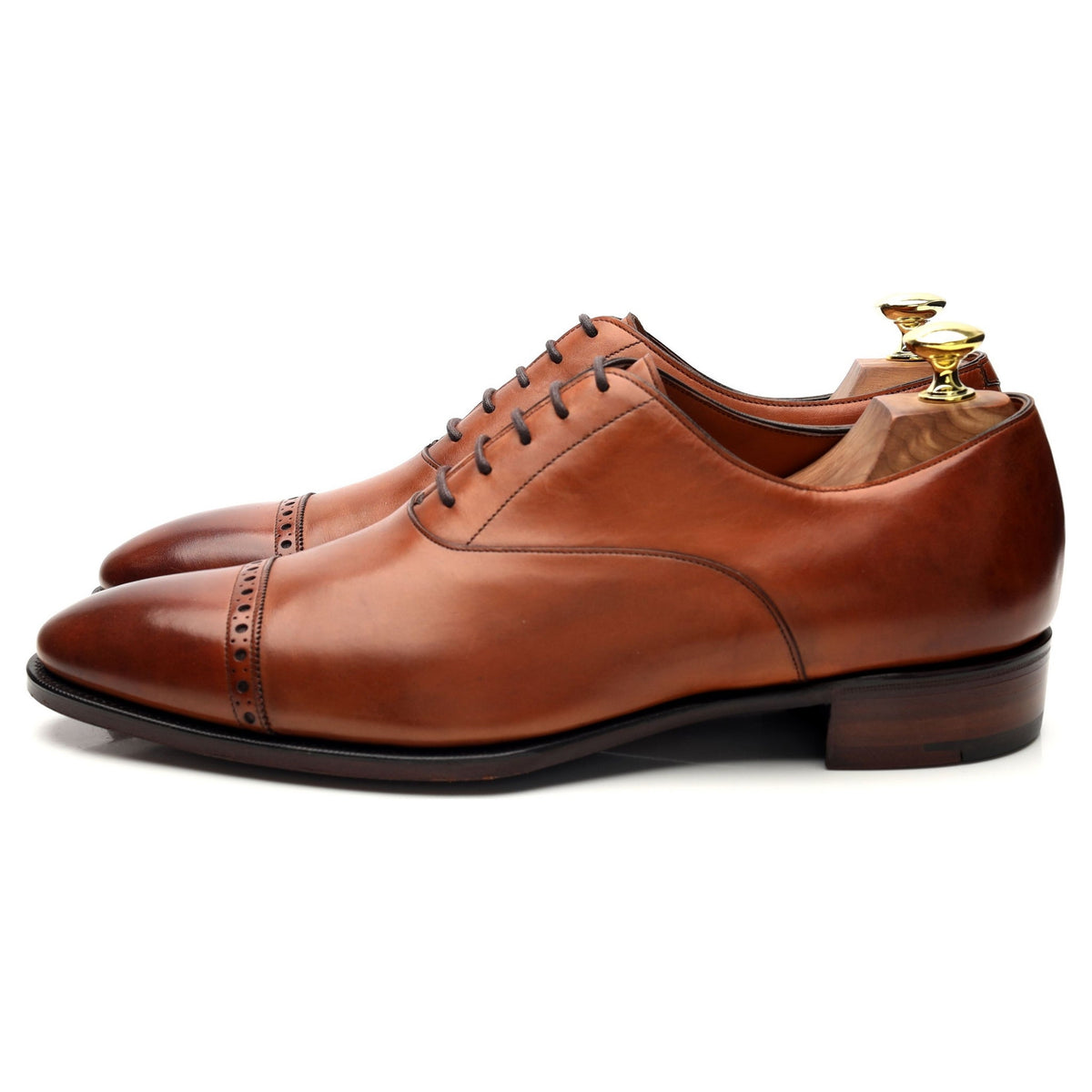 &#39;Cambridge&#39; Tan Brown Leather Oxford UK 8.5 E