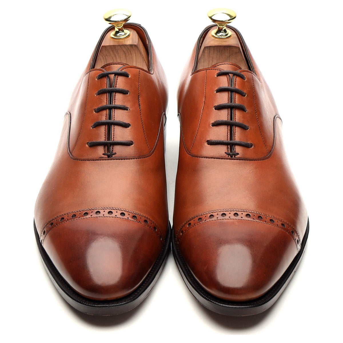 &#39;Cambridge&#39; Tan Brown Leather Oxford UK 8.5 E