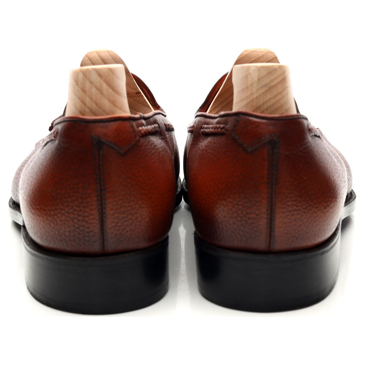 &#39;Gillespie&#39; Tan Brown Leather Tassel Loafers UK 8.5