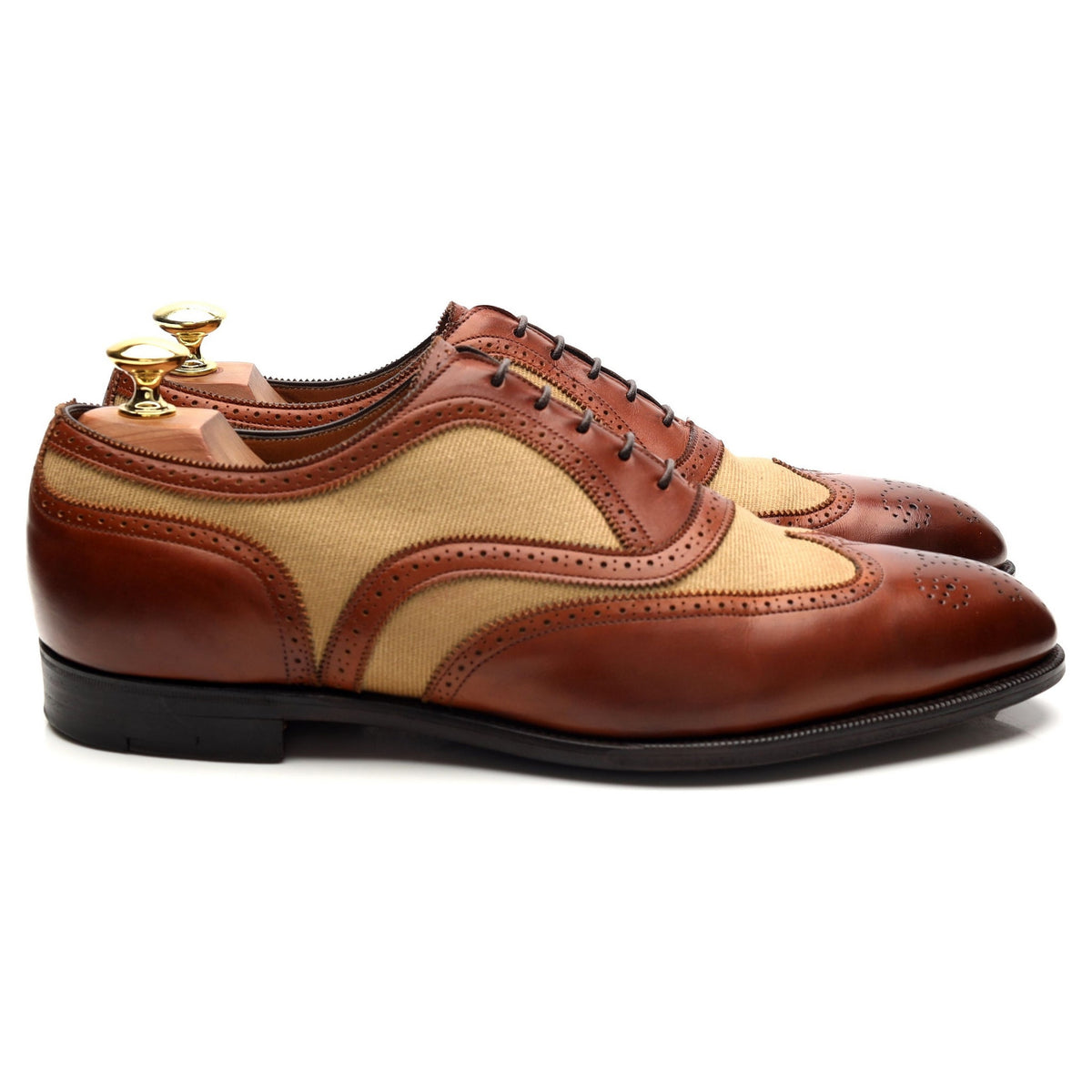 &#39;Malvern&#39; Tan Brown Leather Oxford Brogues UK 8.5 E