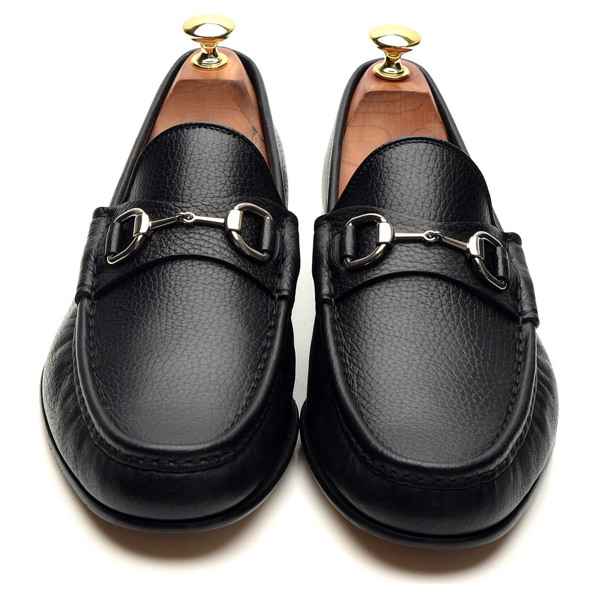 Black Leather Horsebit Loafers UK 9