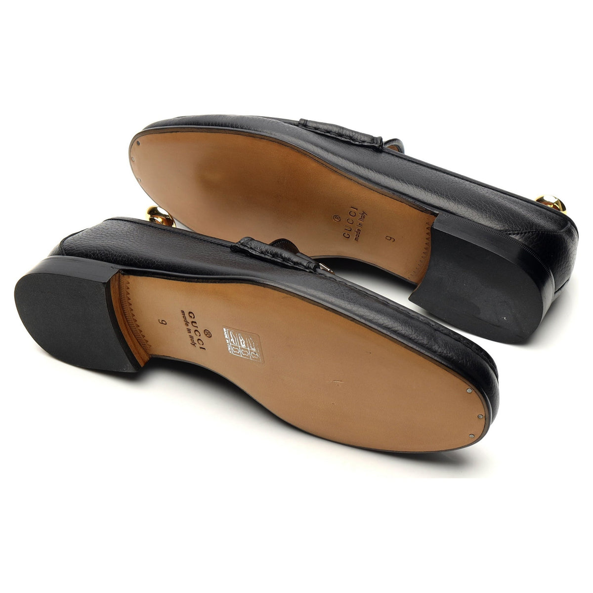 Black Leather Horsebit Loafers UK 9