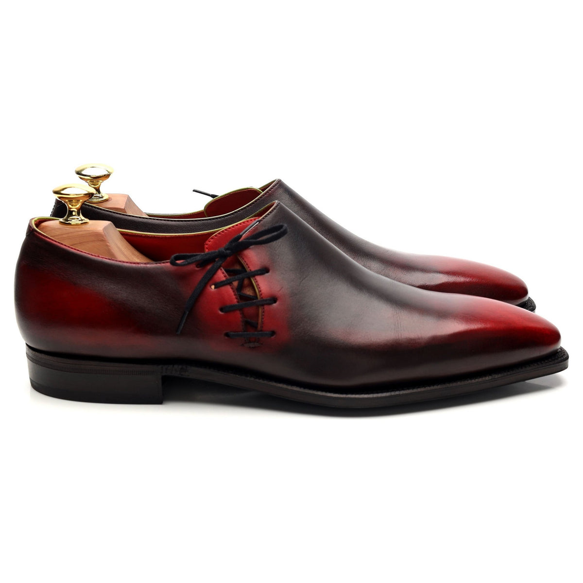 &#39;Lateral Lace&#39; Red Leather Oxford UK 8.5 E