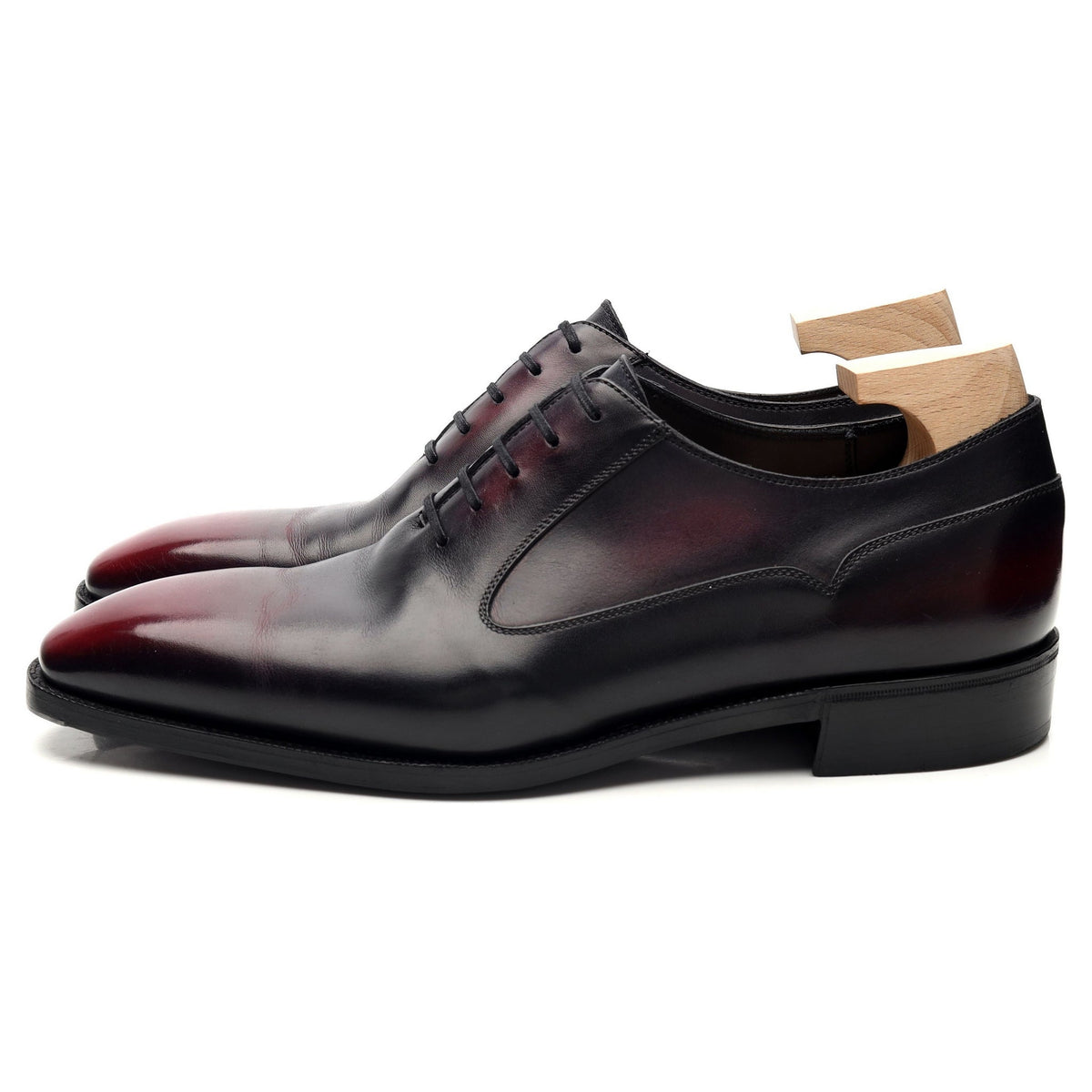 &#39;Domingo&#39; Burgundy Patina Leather Balmoral Oxford UK 8.5