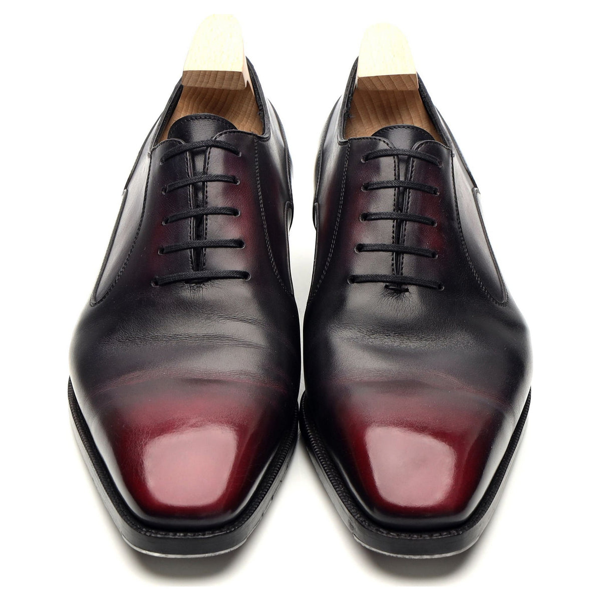 &#39;Domingo&#39; Burgundy Patina Leather Balmoral Oxford UK 8.5