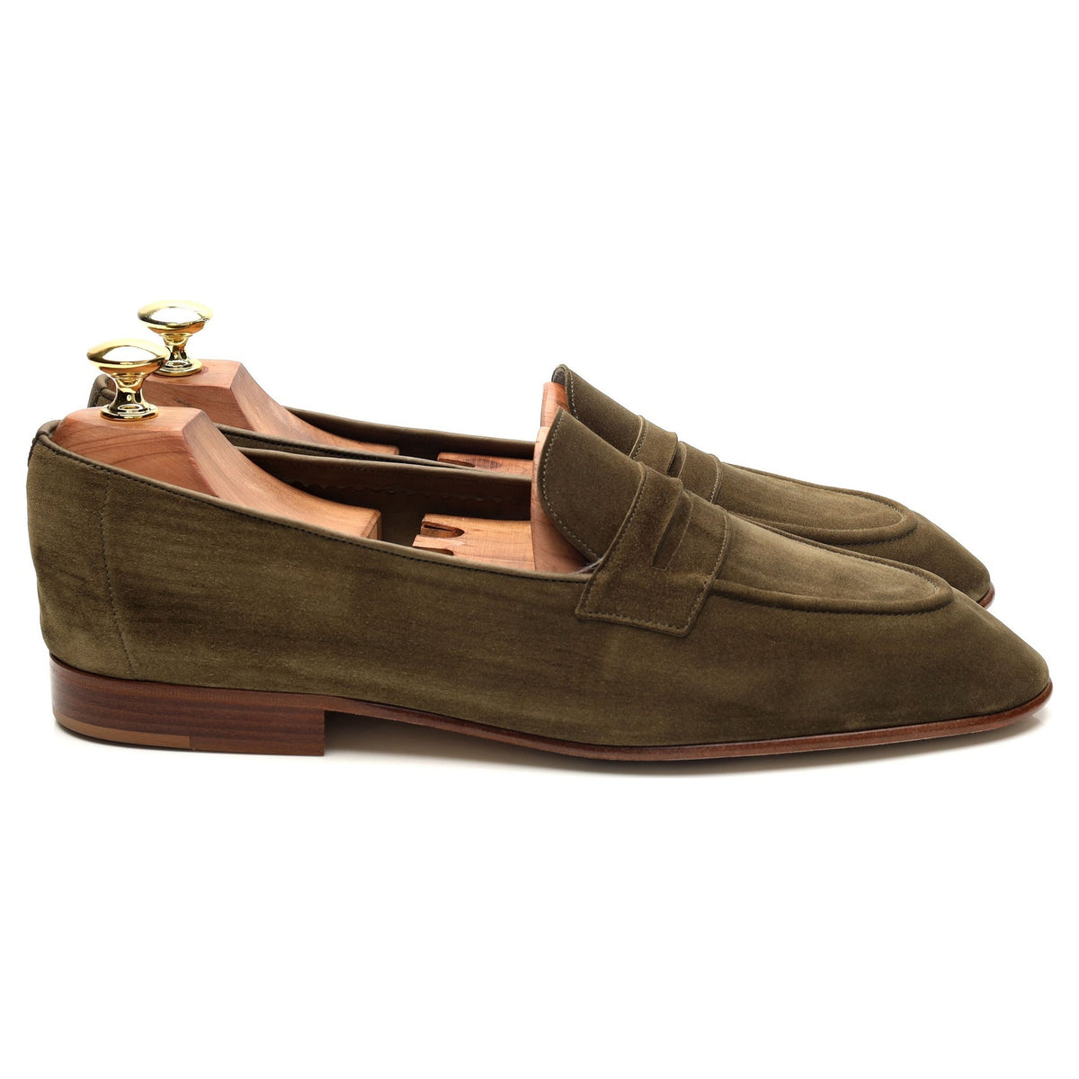 &#39;Padstow&#39; Green Suede Loafers UK 8.5 E