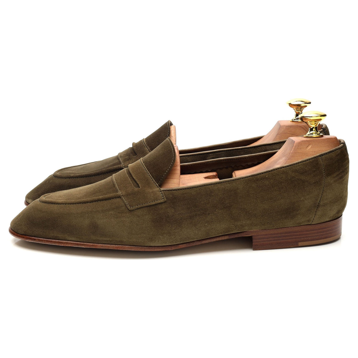 &#39;Padstow&#39; Green Suede Loafers UK 8.5 E