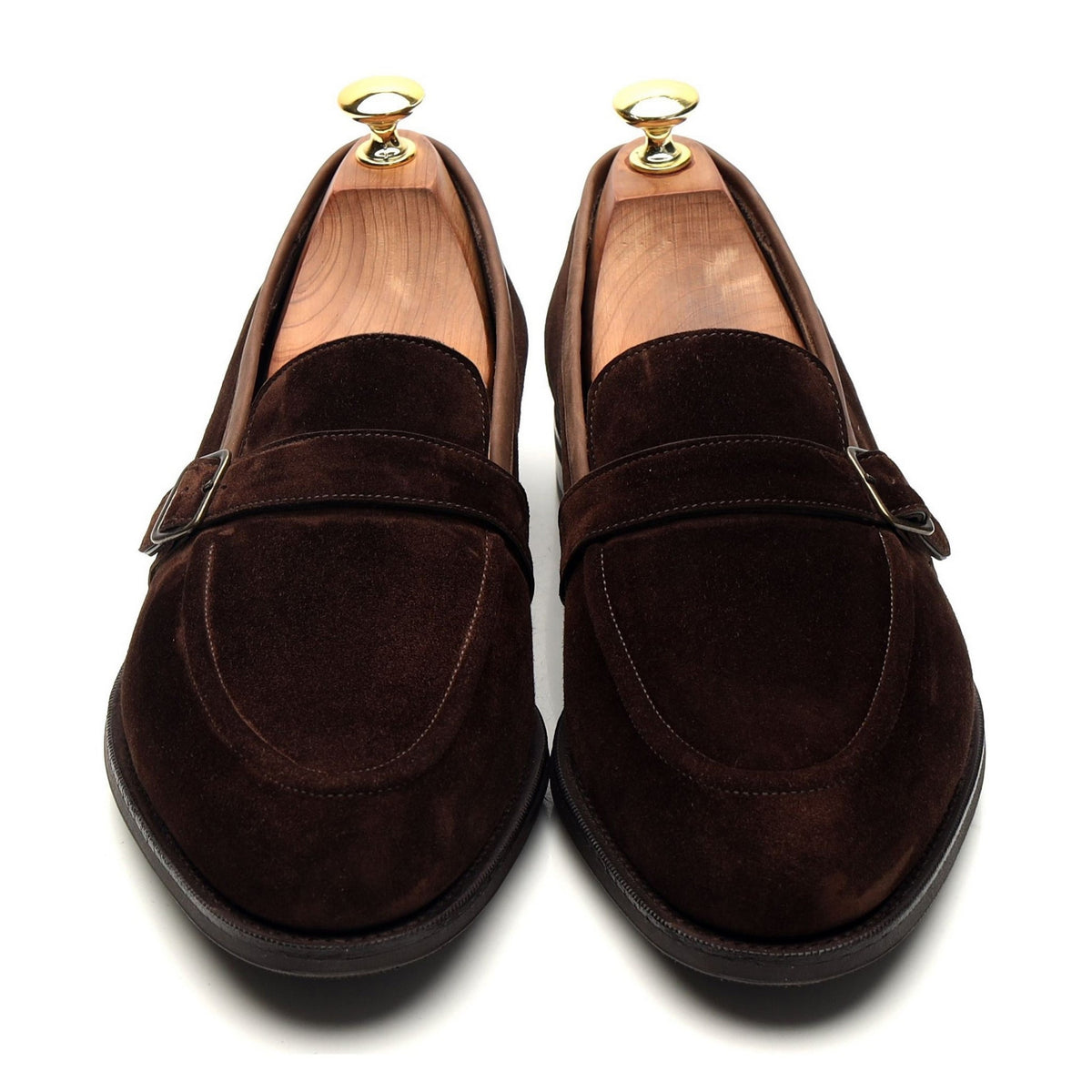 &#39;Bath&#39; Dark Brown Suede Monk Strap Loafers UK 8.5 E