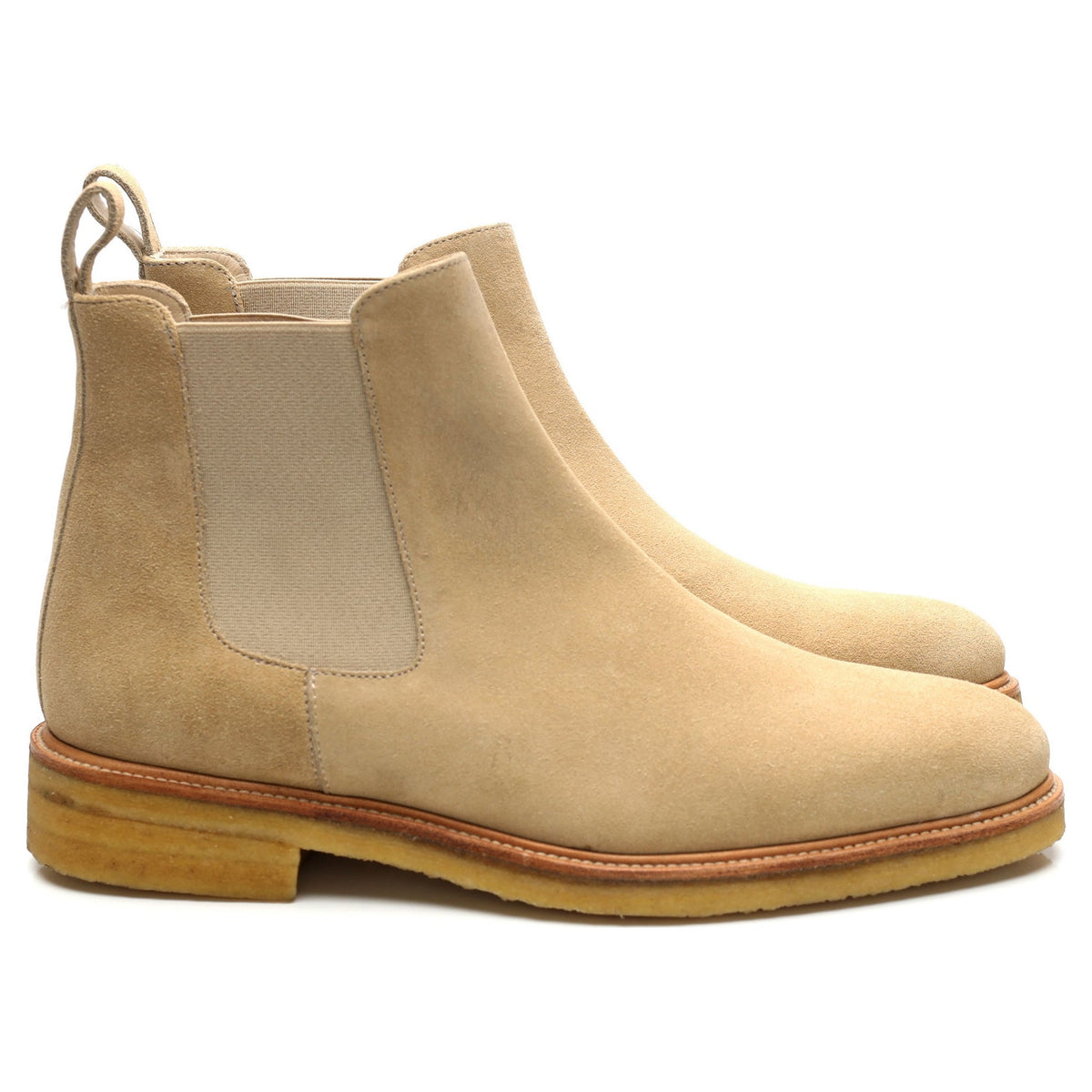 &#39;Harvey&#39; Beige Suede Chelsea Boots UK 8 US 8.5