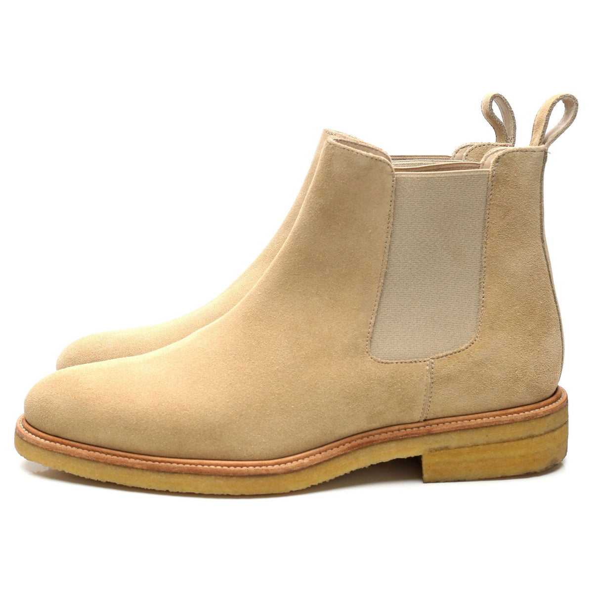 &#39;Harvey&#39; Beige Suede Chelsea Boots UK 8 US 8.5