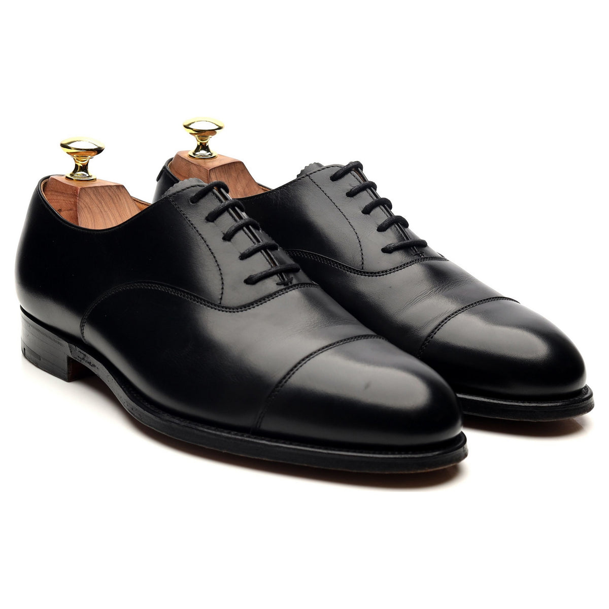 &#39;Salcombe&#39; Black Leather Oxford UK 7 G