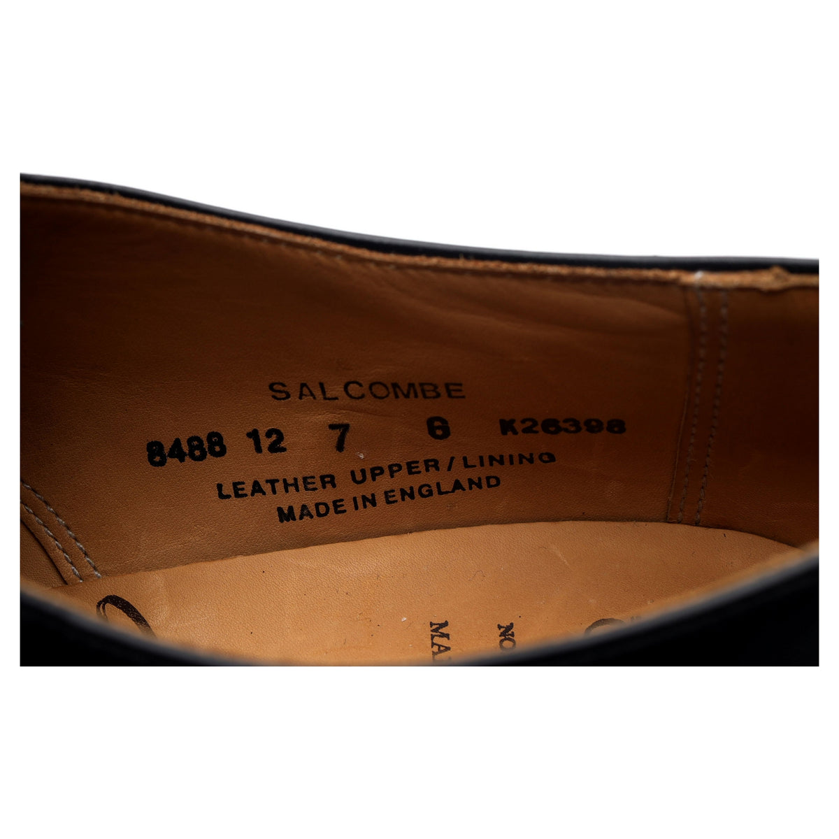 &#39;Salcombe&#39; Black Leather Oxford UK 7 G