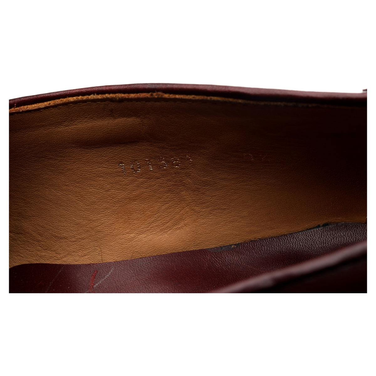 &#39;101381&#39; Burgundy Leather Tassel Loafers UK 9.5