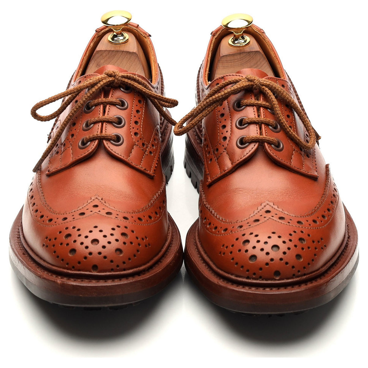 &#39;Keswick&#39; Tan Brown Leather Derby Brogue UK 6