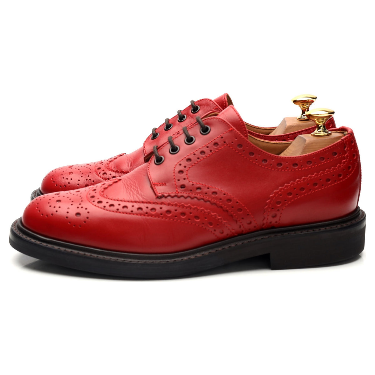 Red Leather Derby Brogue UK 6.5 F